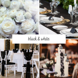 black and white wedding theme