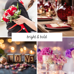 bright and bold wedding theme